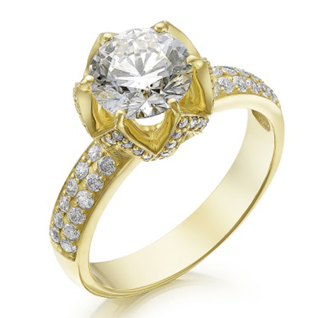 Кольцо, золото, бриллиант, 1-106-395